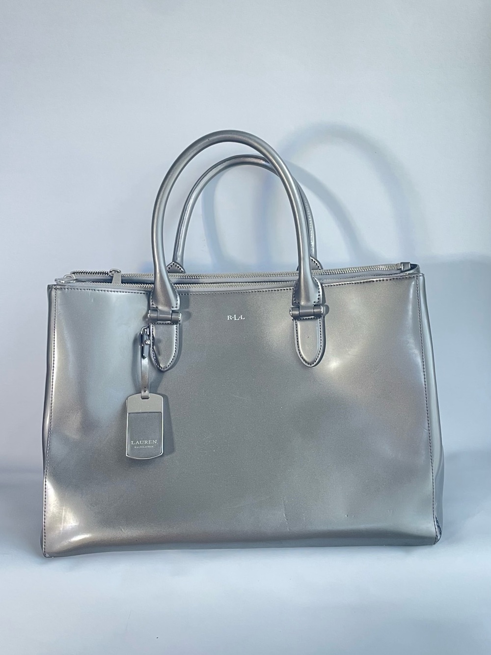 Ralph Lauren Metallic Silver Satchel